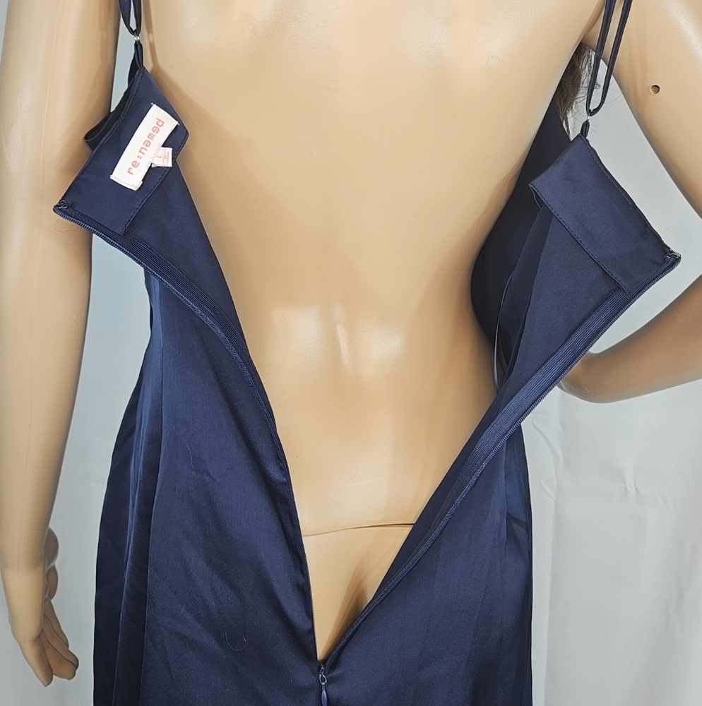 re:named Navy Draped Midi Dress - Picture 11 of 16